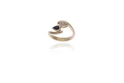 Anello con diamante e zaffiro - Asta Preziosi Anello con diamante e zaffiro - Asta Preziosi