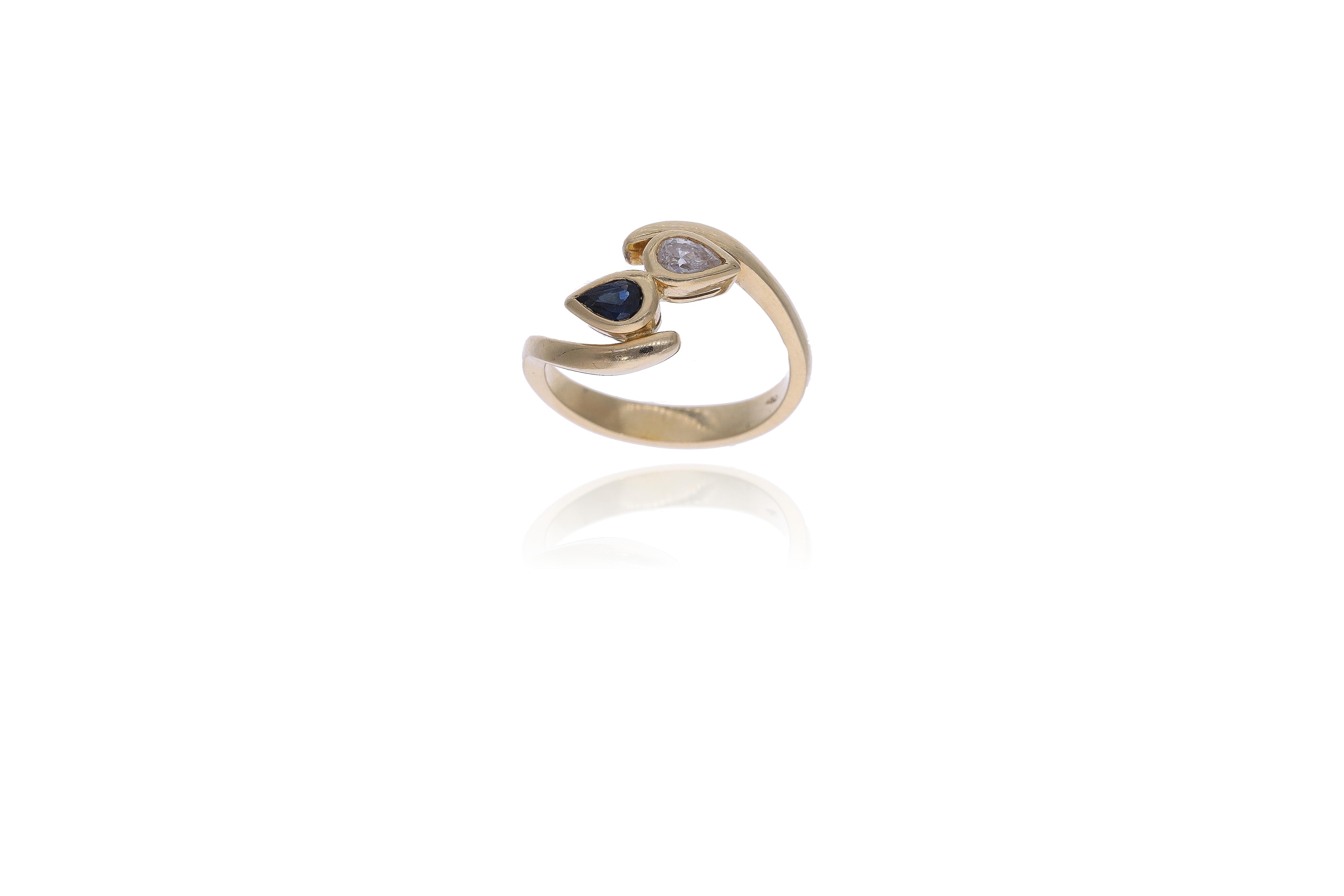 Anello con diamante e zaffiro - Asta Preziosi