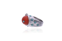 Anello con corallo, diamanti e pietre - Asta Preziosi Anello con corallo, diamanti e pietre - Asta Preziosi