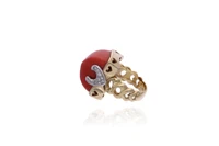 Anello con corallo e diamanti - Asta Preziosi Anello con corallo e diamanti - Asta Preziosi