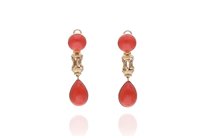 Genio & Brevetti, orecchini con corallo - Asta Preziosi Genio & Brevetti, orecchini con corallo - Asta Preziosi