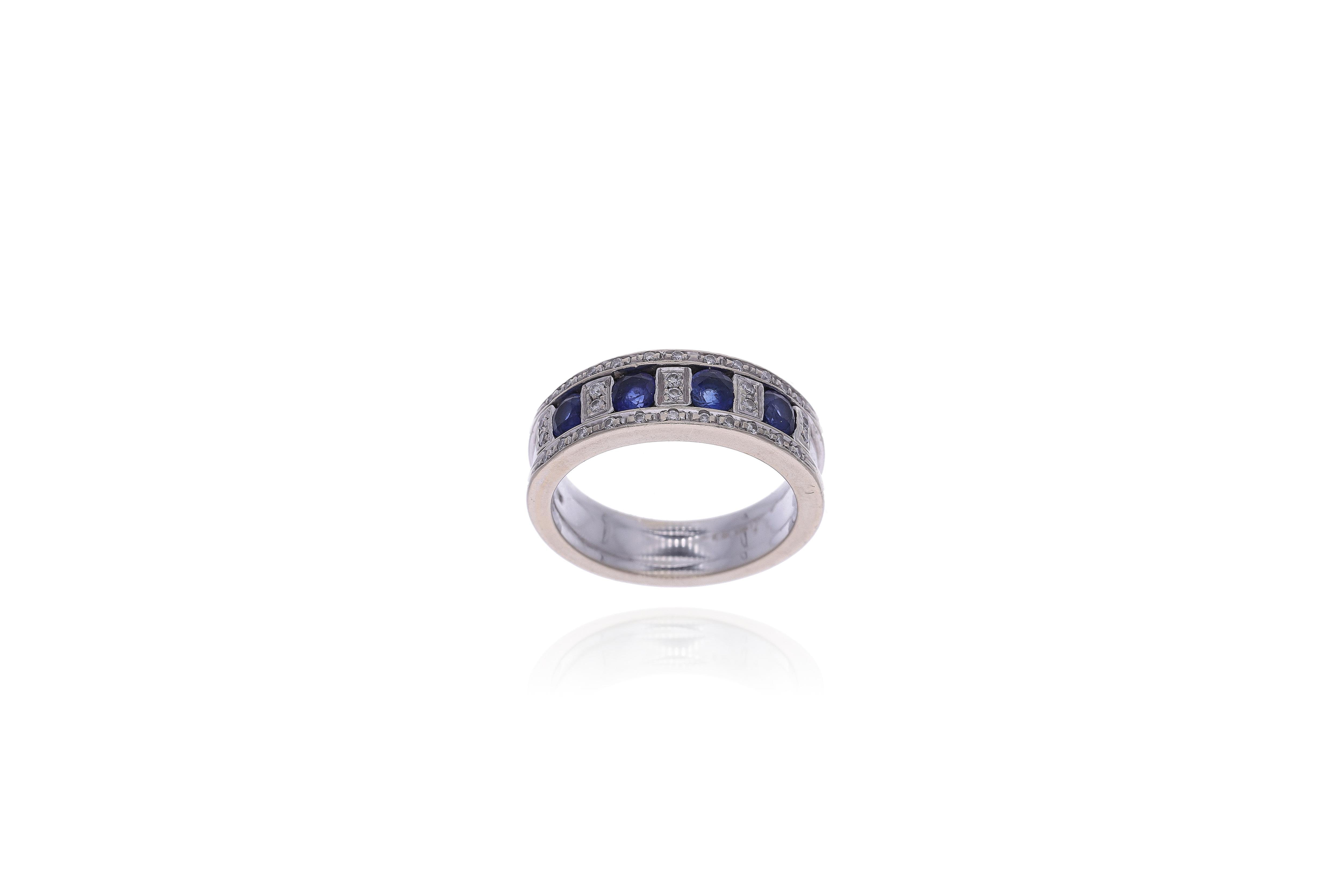 Anello con diamanti e zaffiri - Asta Preziosi