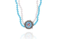 Collana di perle coltivate, pietre, diamanti e smalto - Asta Preziosi Collana di perle coltivate, pietre, diamanti e smalto - Asta Preziosi
