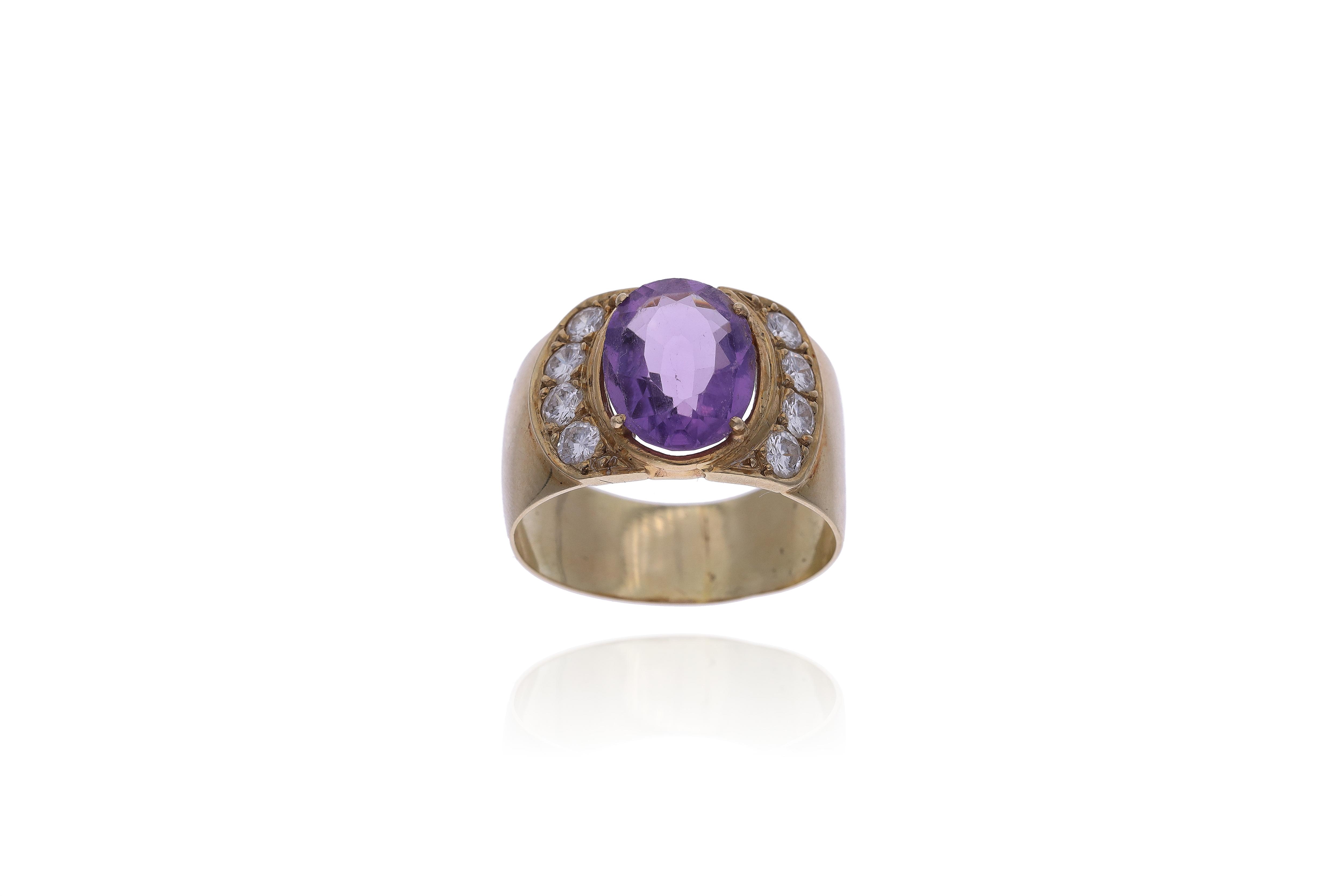 Anello con diamanti e ametista - Asta Preziosi