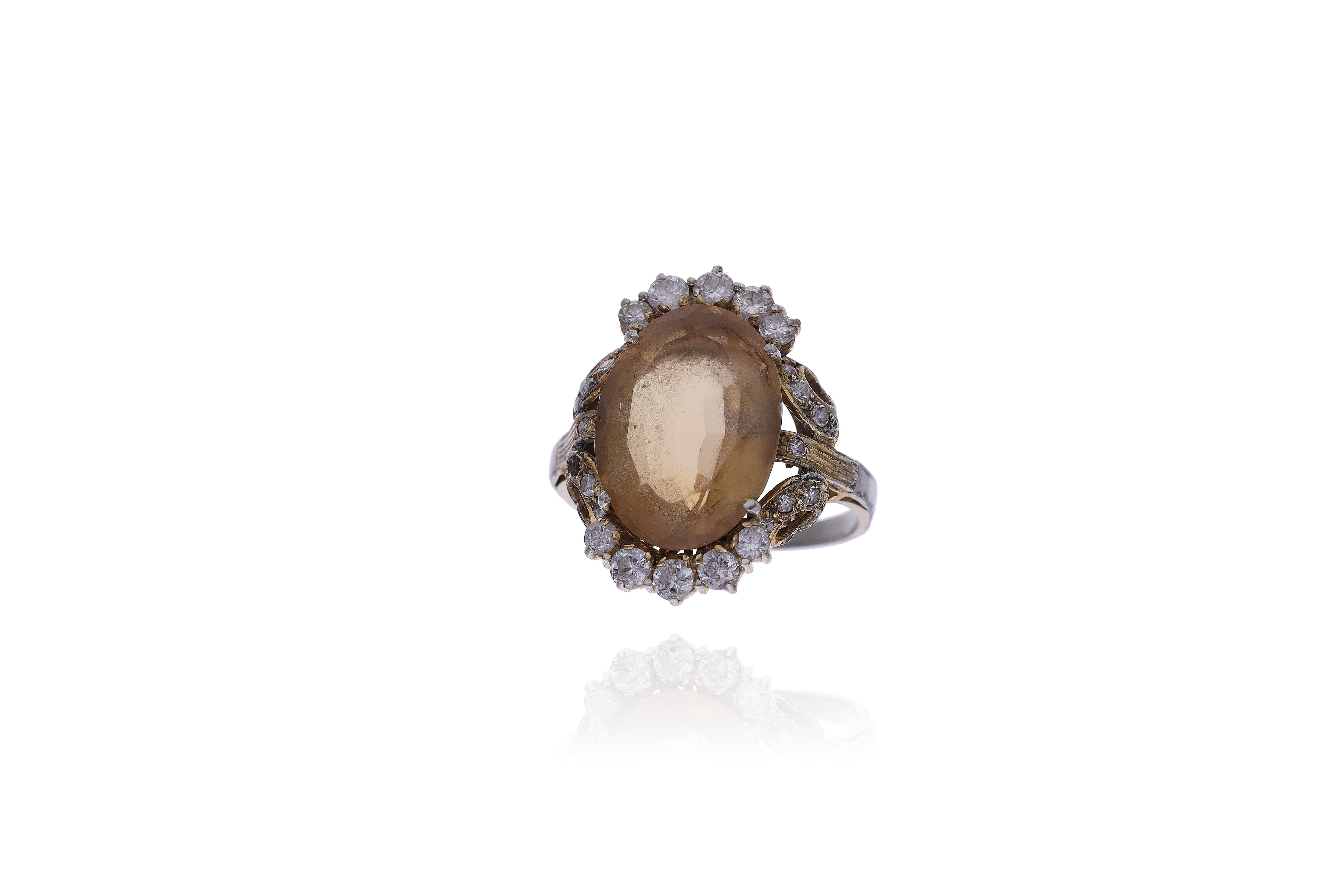 Anello con diamanti e quarzo - Asta Preziosi