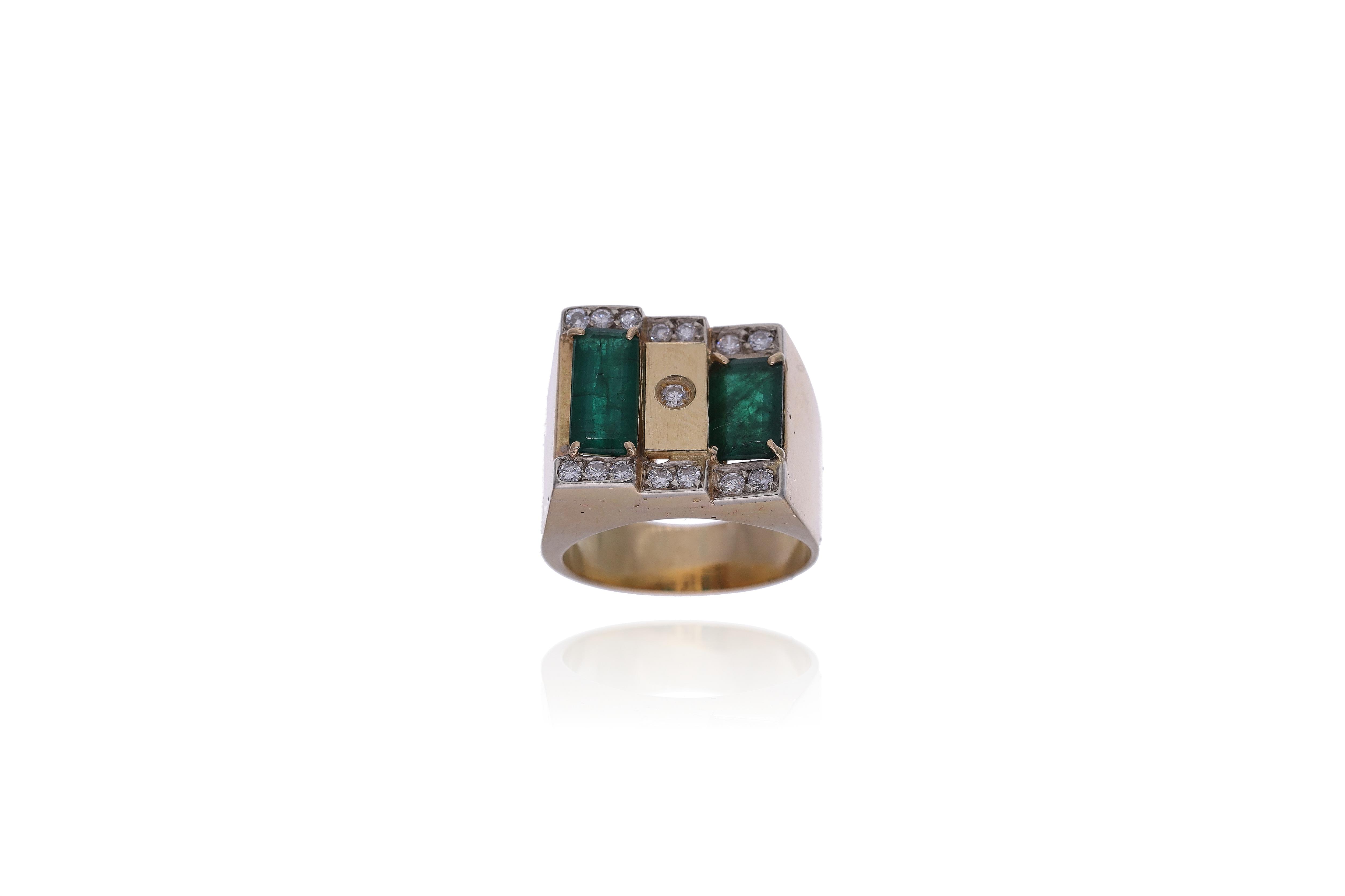 Anello con diamanti e smeraldi - Asta Preziosi