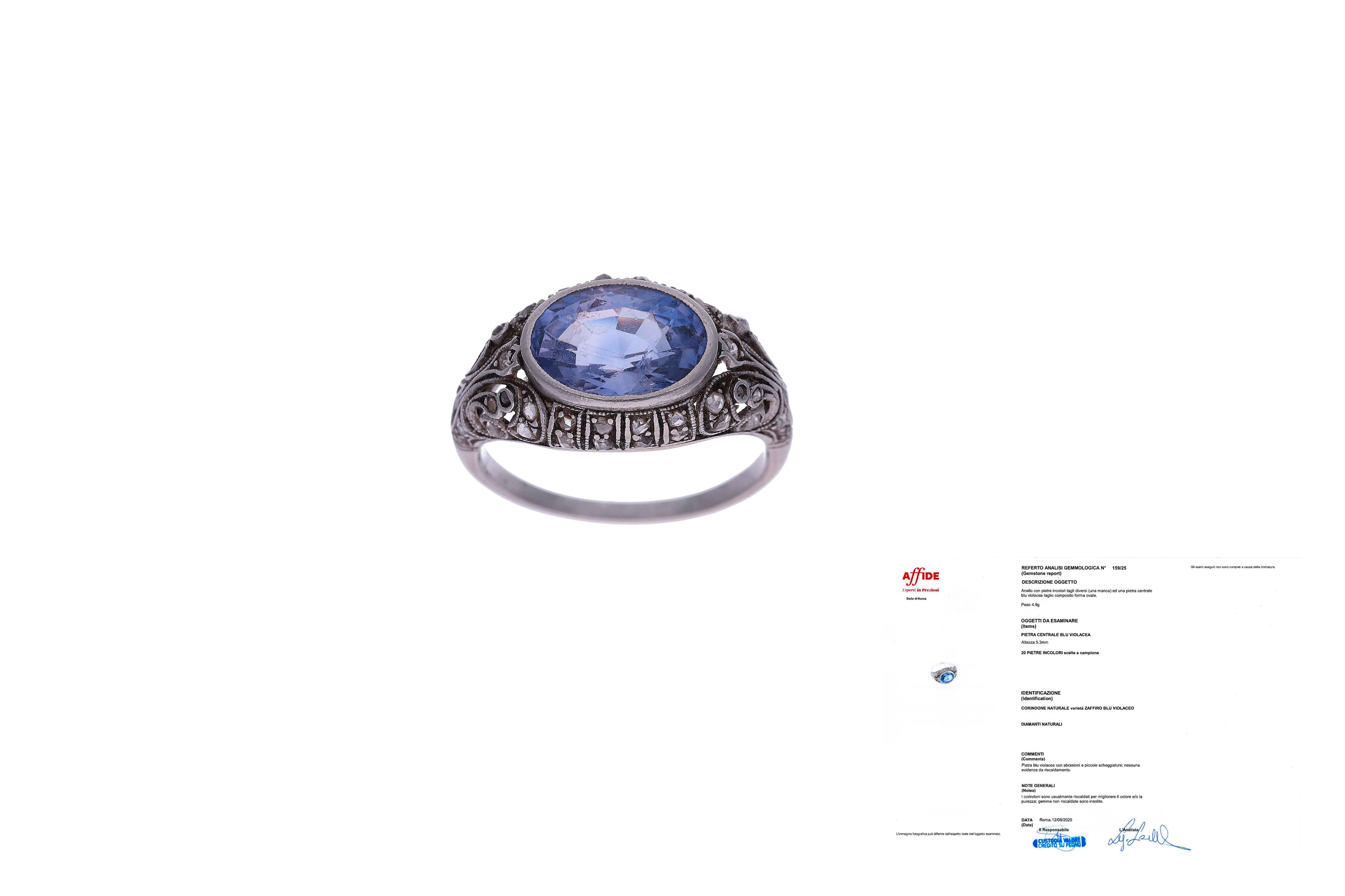 Anello con zaffiro e diamanti - Asta Preziosi