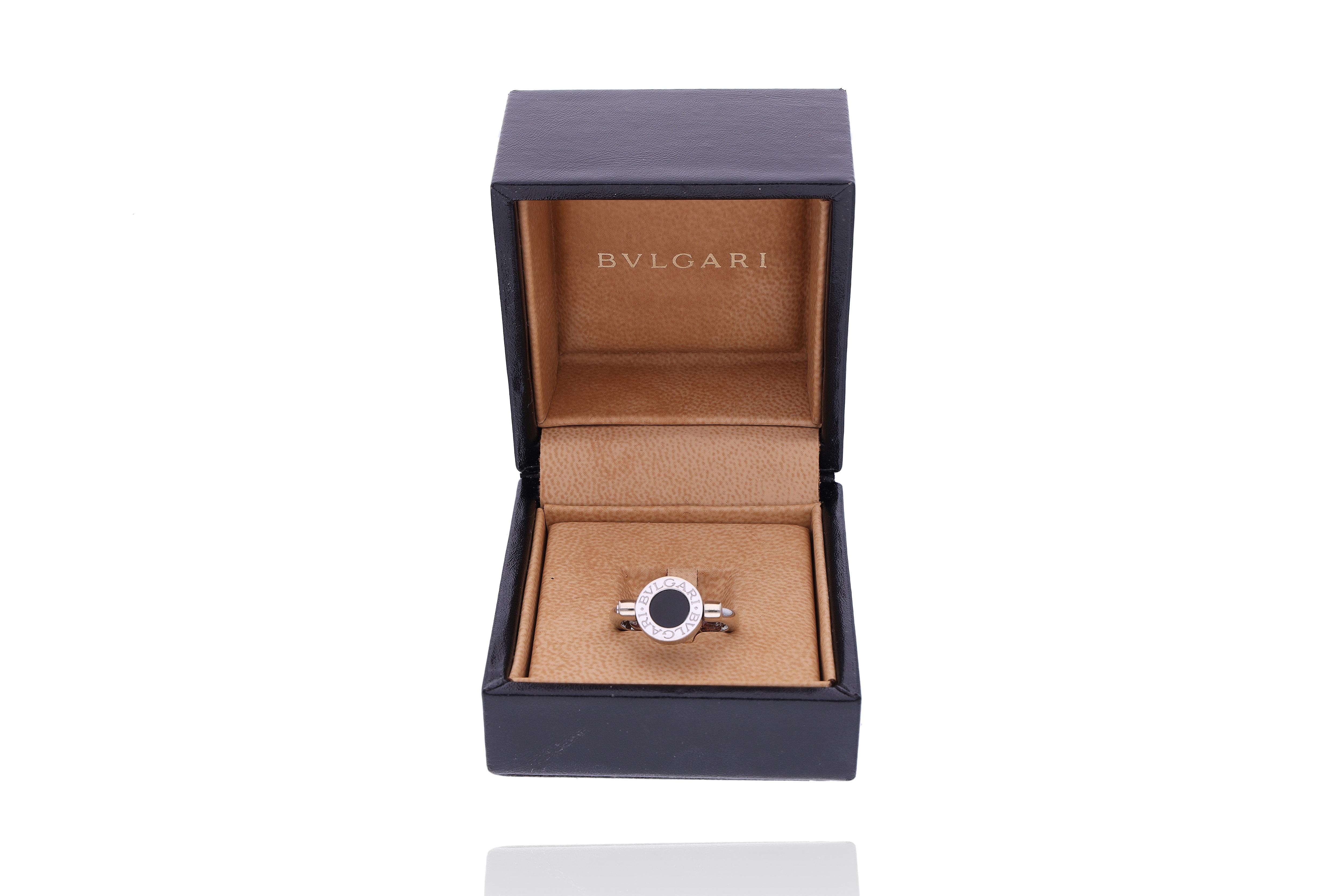 Bulgari Bulgari, anello con onice e diamanti - Asta Preziosi