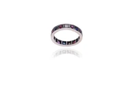 Anello con diamanti, zaffiri e rubini - Asta Preziosi