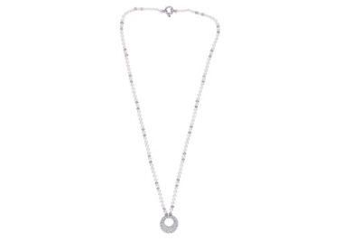 Collana con perle coltivate, diamanti e pietre - Asta Preziosi
