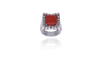 Anello con corallo e diamanti - Asta Preziosi