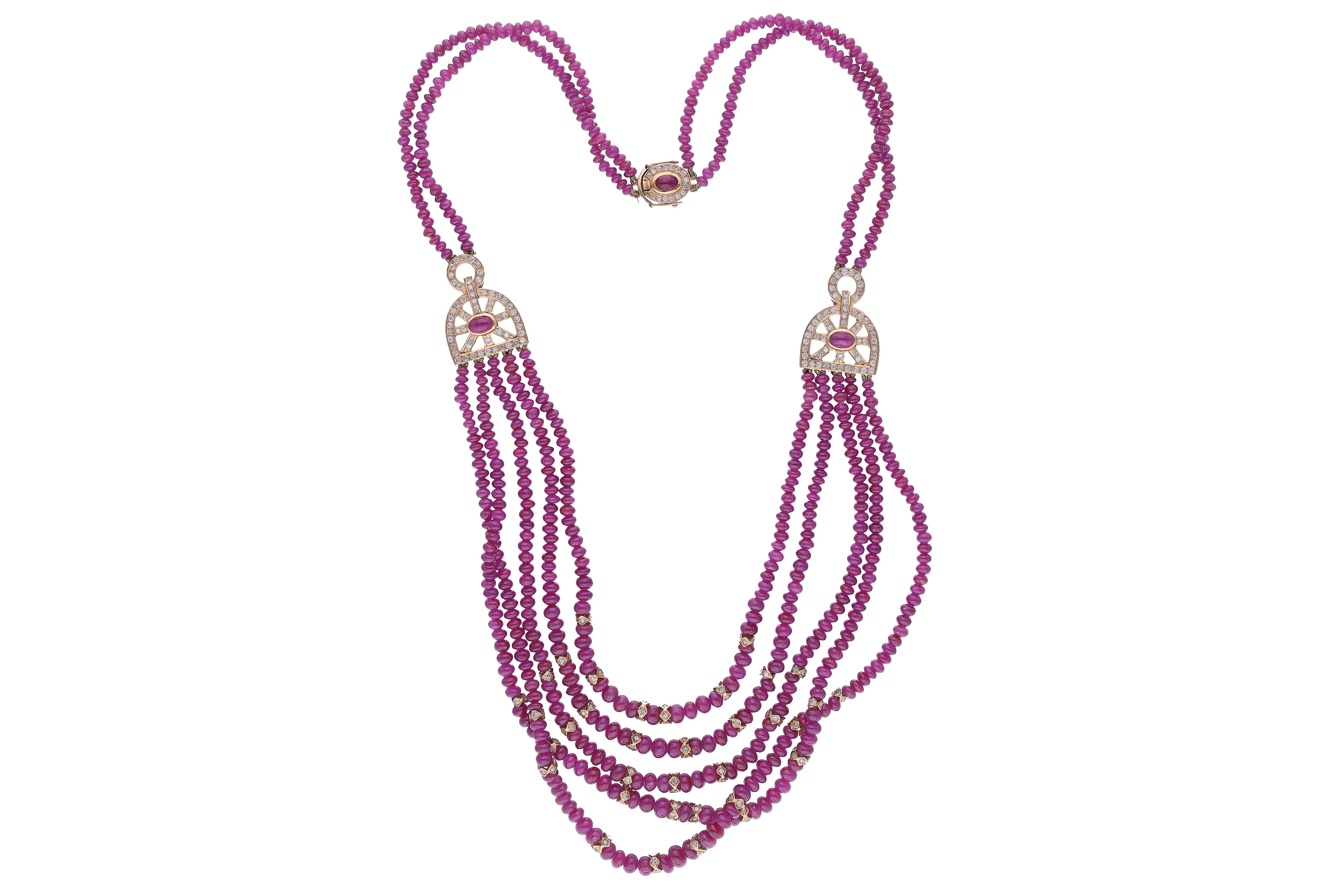 Collana di rubini e diamanti - Asta Preziosi