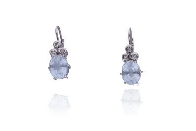 Orecchini con acquamarine e diamanti - Asta Preziosi