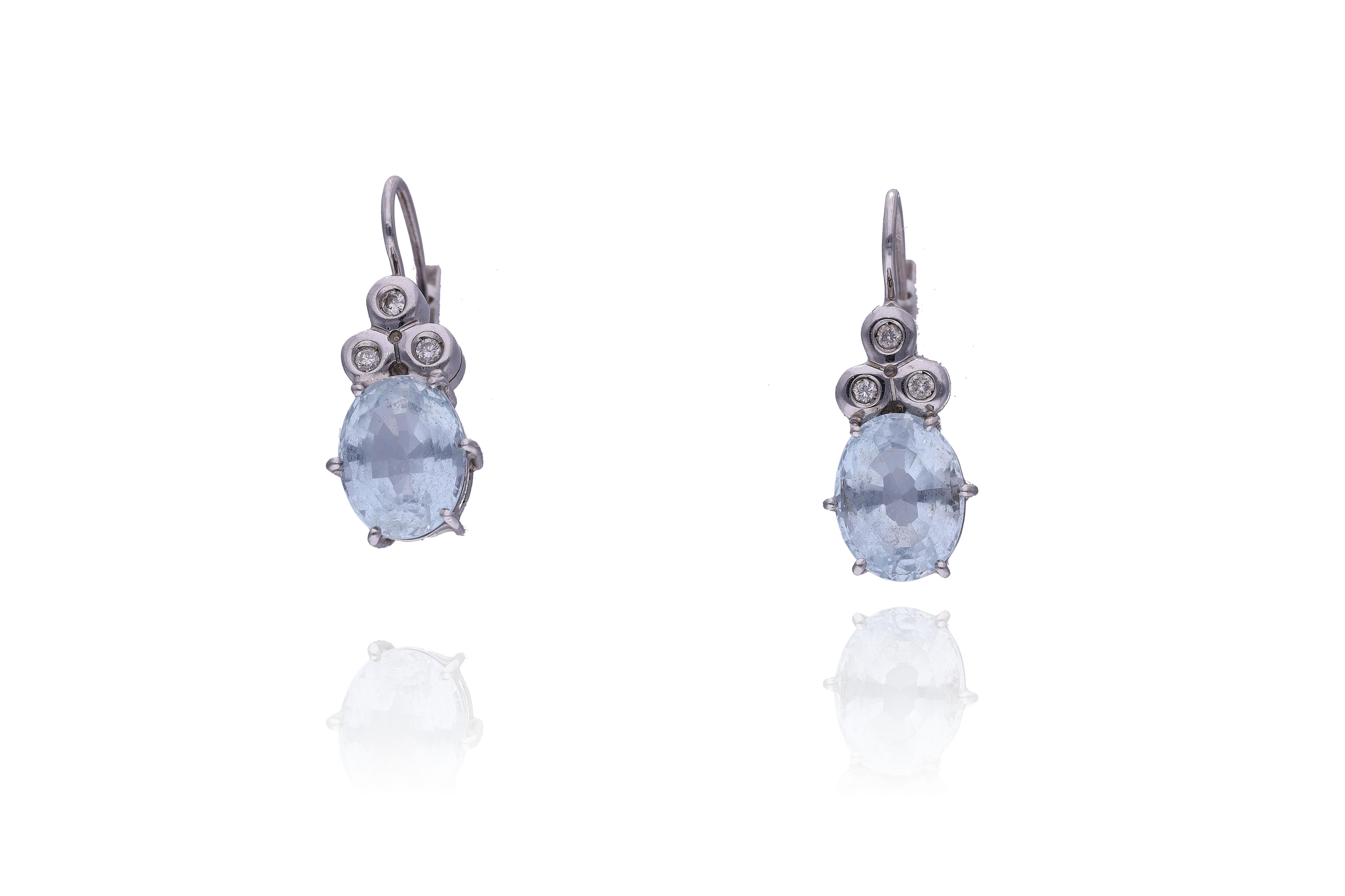 Orecchini con acquamarine e diamanti - Asta Preziosi