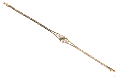 Bracciale con diamanti e smeraldi - Asta Preziosi