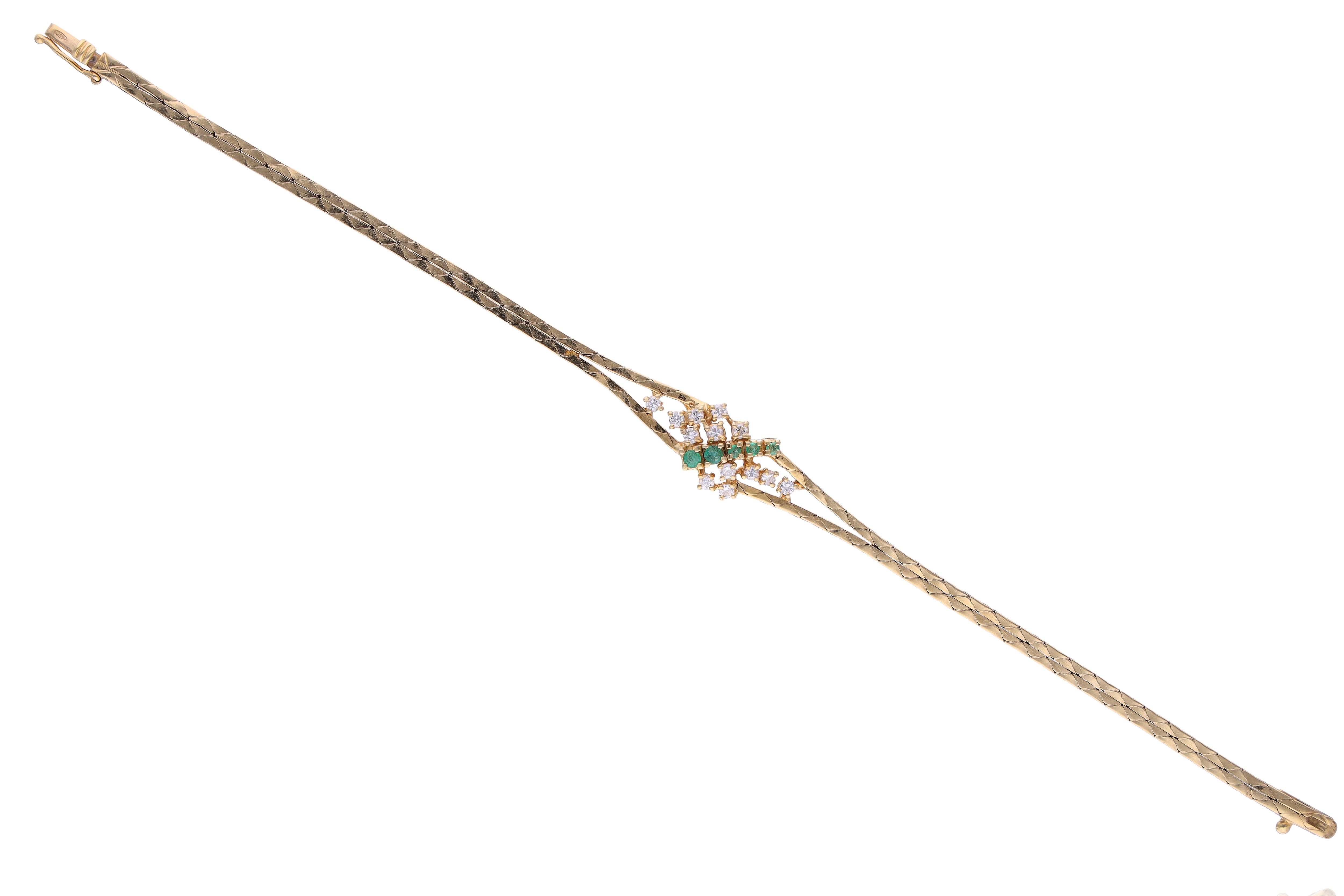 Bracciale con diamanti e smeraldi - Asta Preziosi