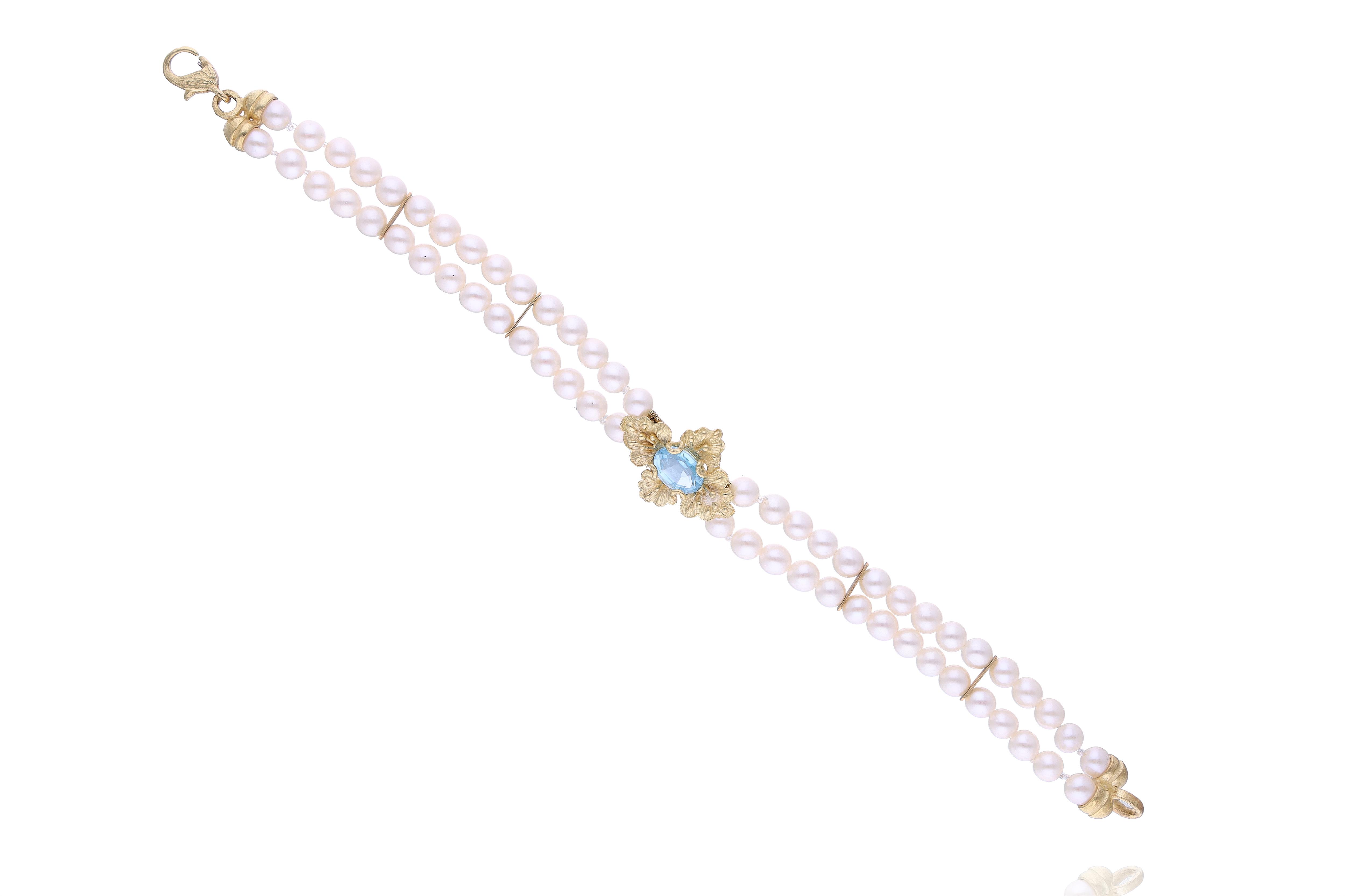 Bracciale con perle coltivate, topazio - Asta Preziosi