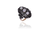 Anello con perle coltivate e diamanti - Asta Preziosi