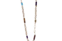 Collana con lapislazzuli, occhio di tigre, calcedoni e pietre - Asta Preziosi
