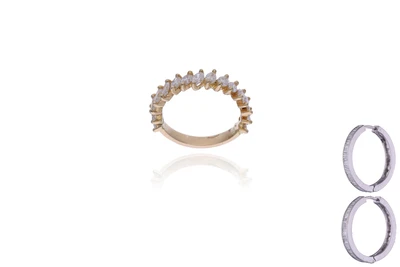 Anello e due orecchini con diamanti - Asta Preziosi