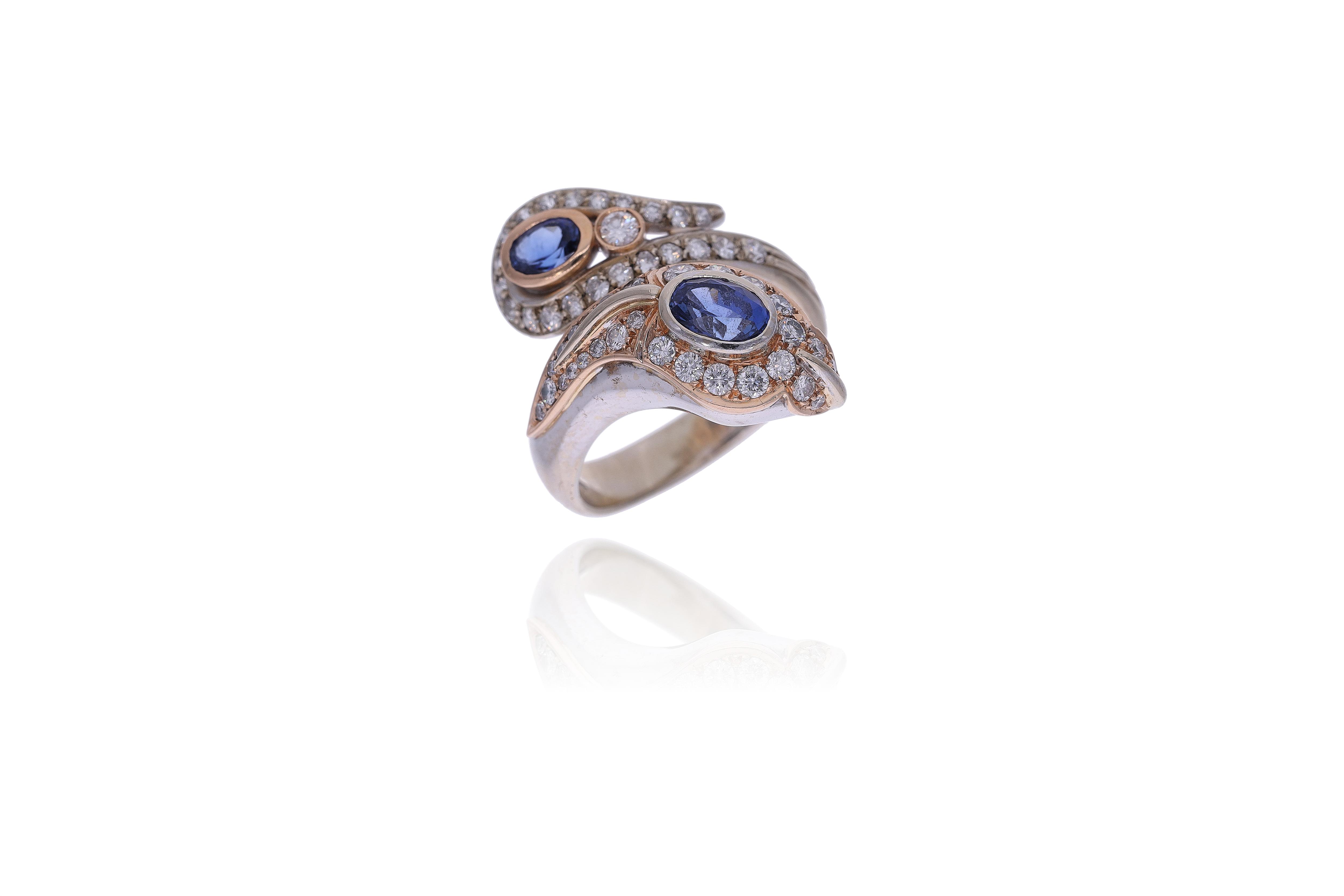 Anello con diamanti e zaffiri - Asta Preziosi