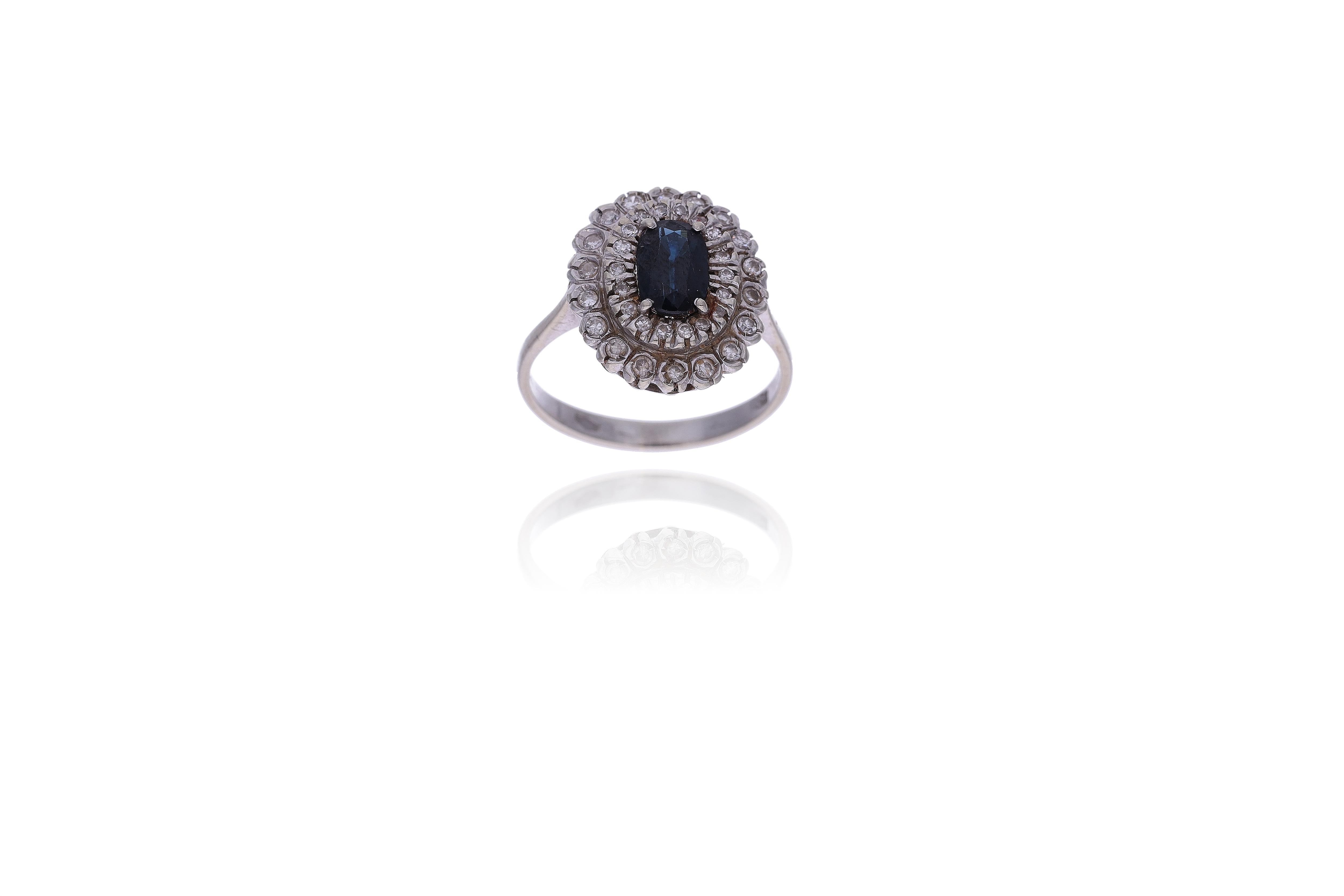 Anello con zaffiro e diamanti - Asta Preziosi