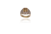 Anello con diamanti e quarzo giallo - Asta Preziosi