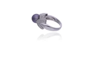 Anello con perla coltivata e diamanti - Asta Preziosi
