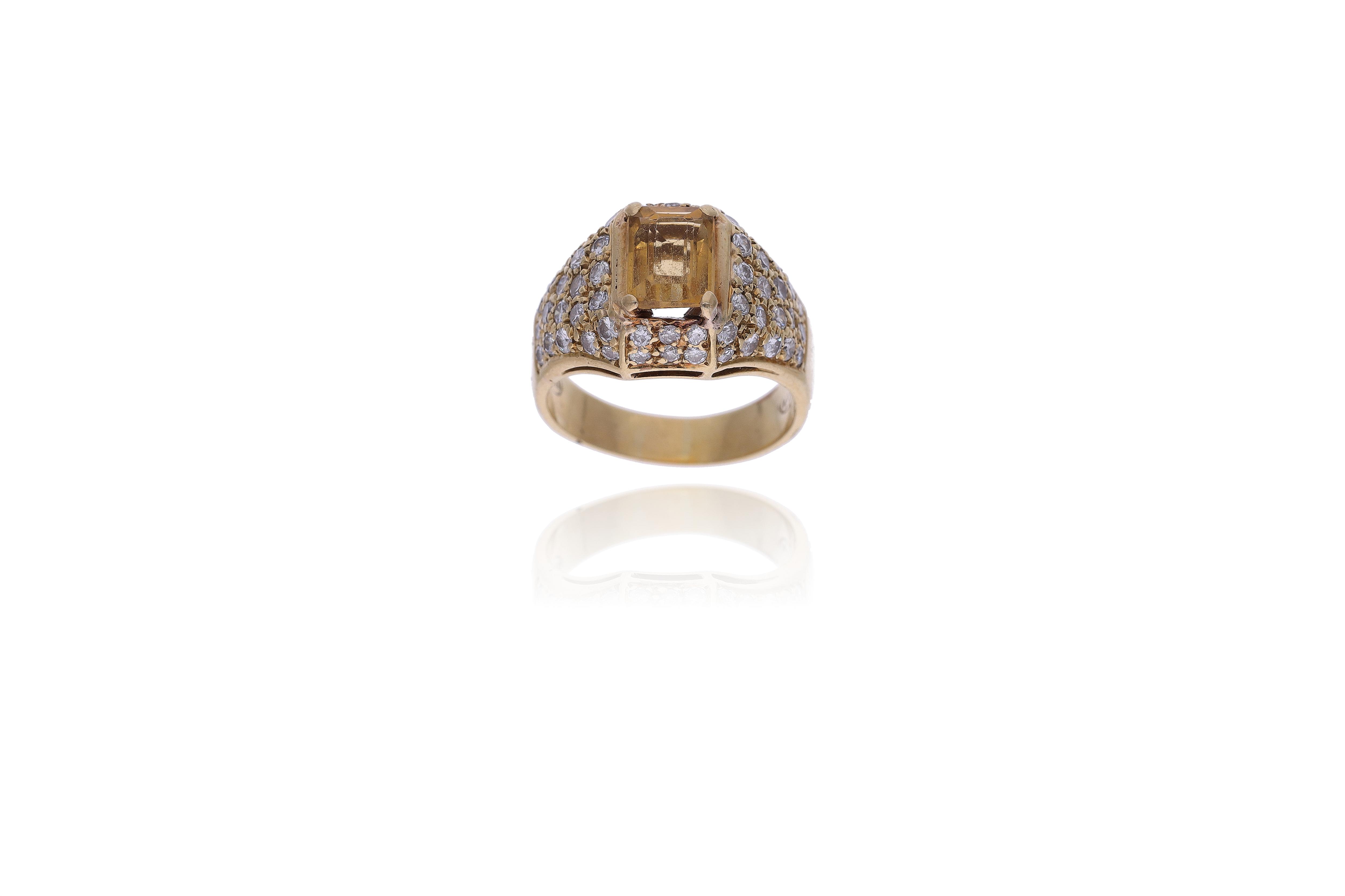 Anello con diamanti e quarzo giallo - Asta Preziosi