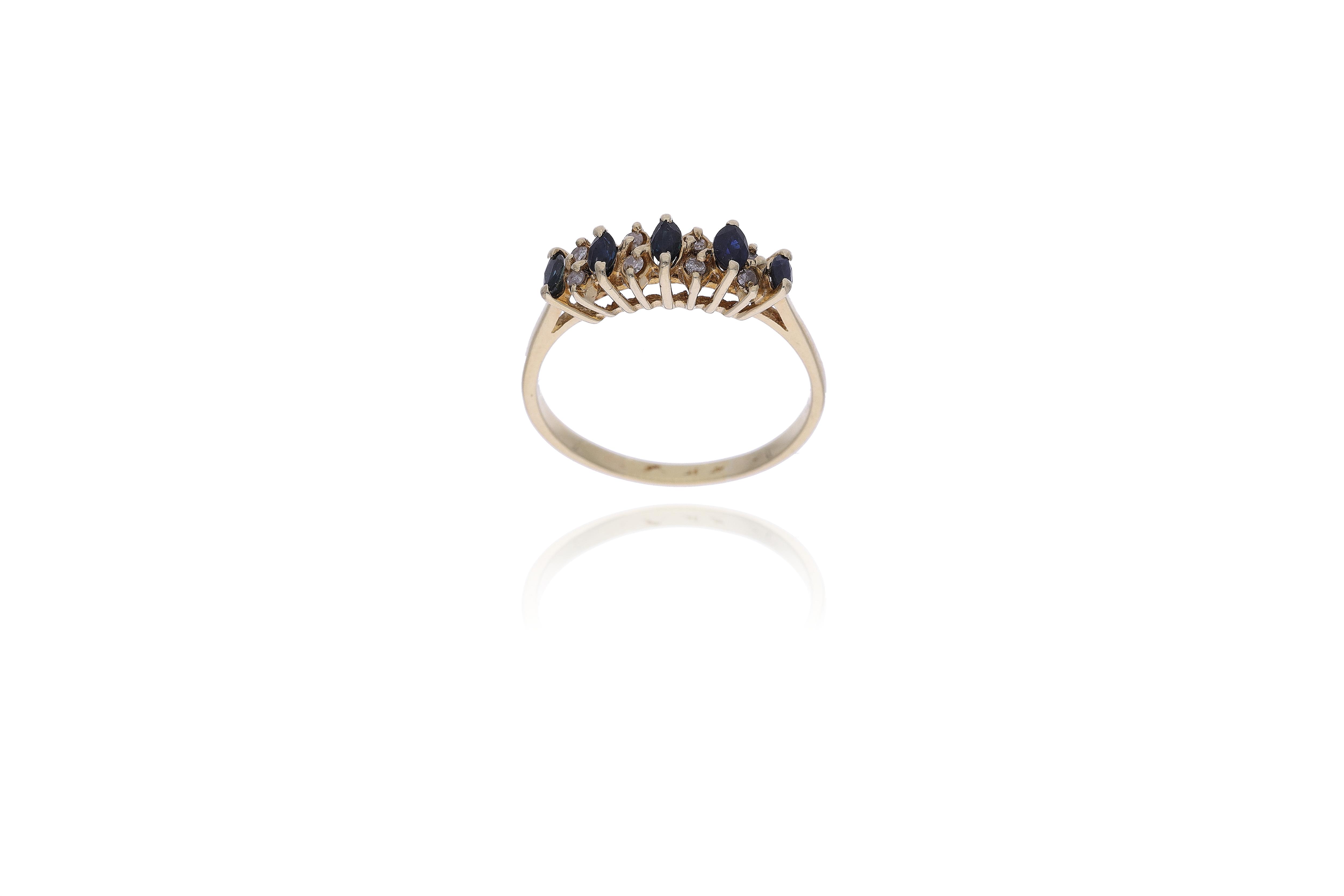 Anello con diamanti e zaffiri - Asta Preziosi