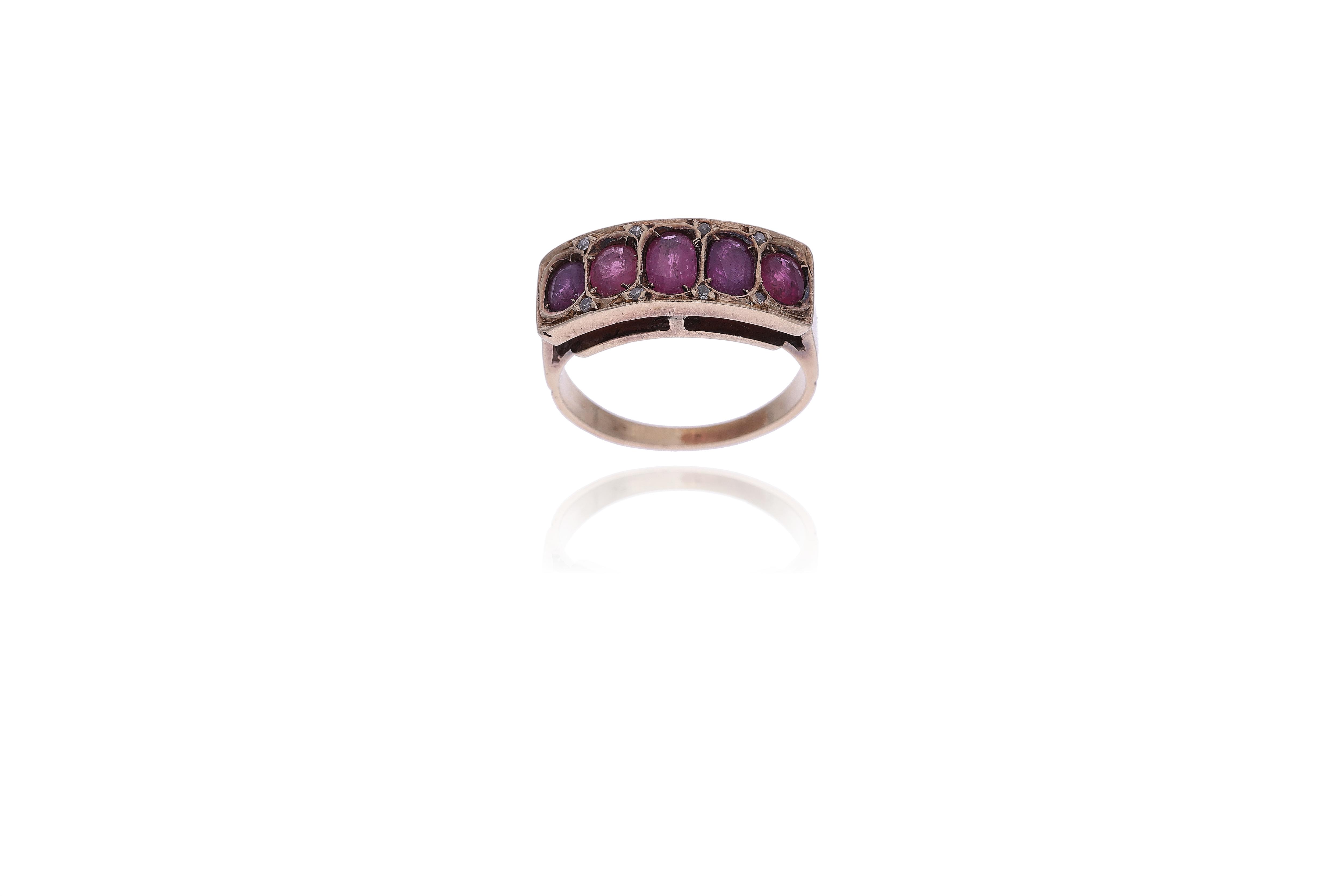 Anello con diamanti e rubini - Asta Preziosi