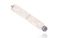 Bracciale con perle coltivate, diamante e rubini - Asta Preziosi