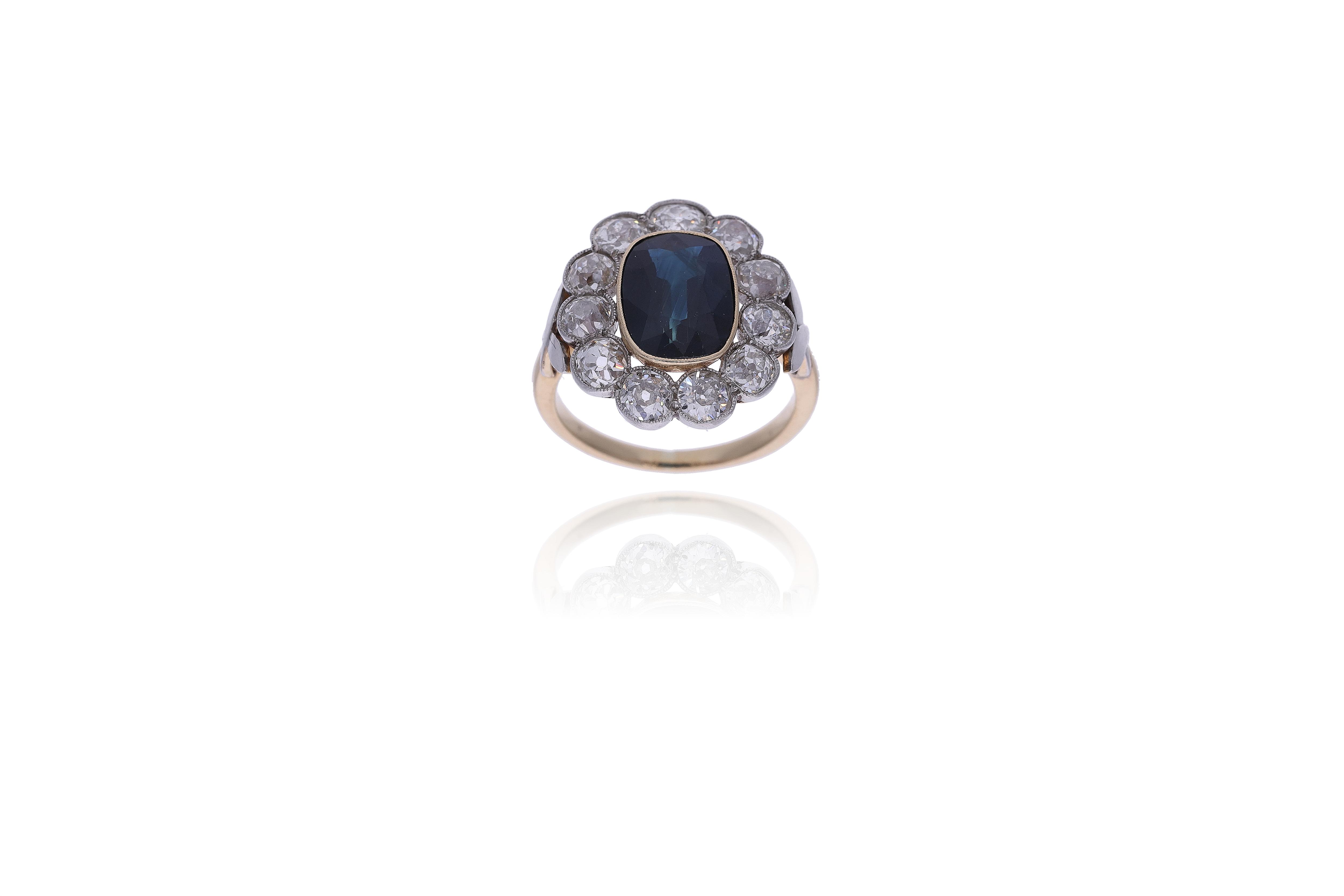 Anello con zaffiro e diamanti - Asta Preziosi