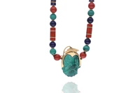 Collana con sodalite, malachite e diaspro - Asta Preziosi