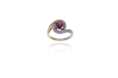 Anello con diamanti e rubino - Asta Preziosi