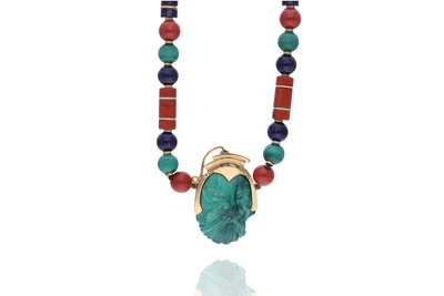 Collana con sodalite, malachite e diaspro - Asta Preziosi