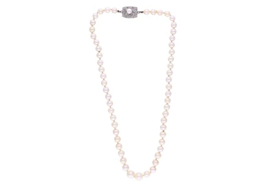 Collana di perle coltivate con diamanti - Asta Preziosi