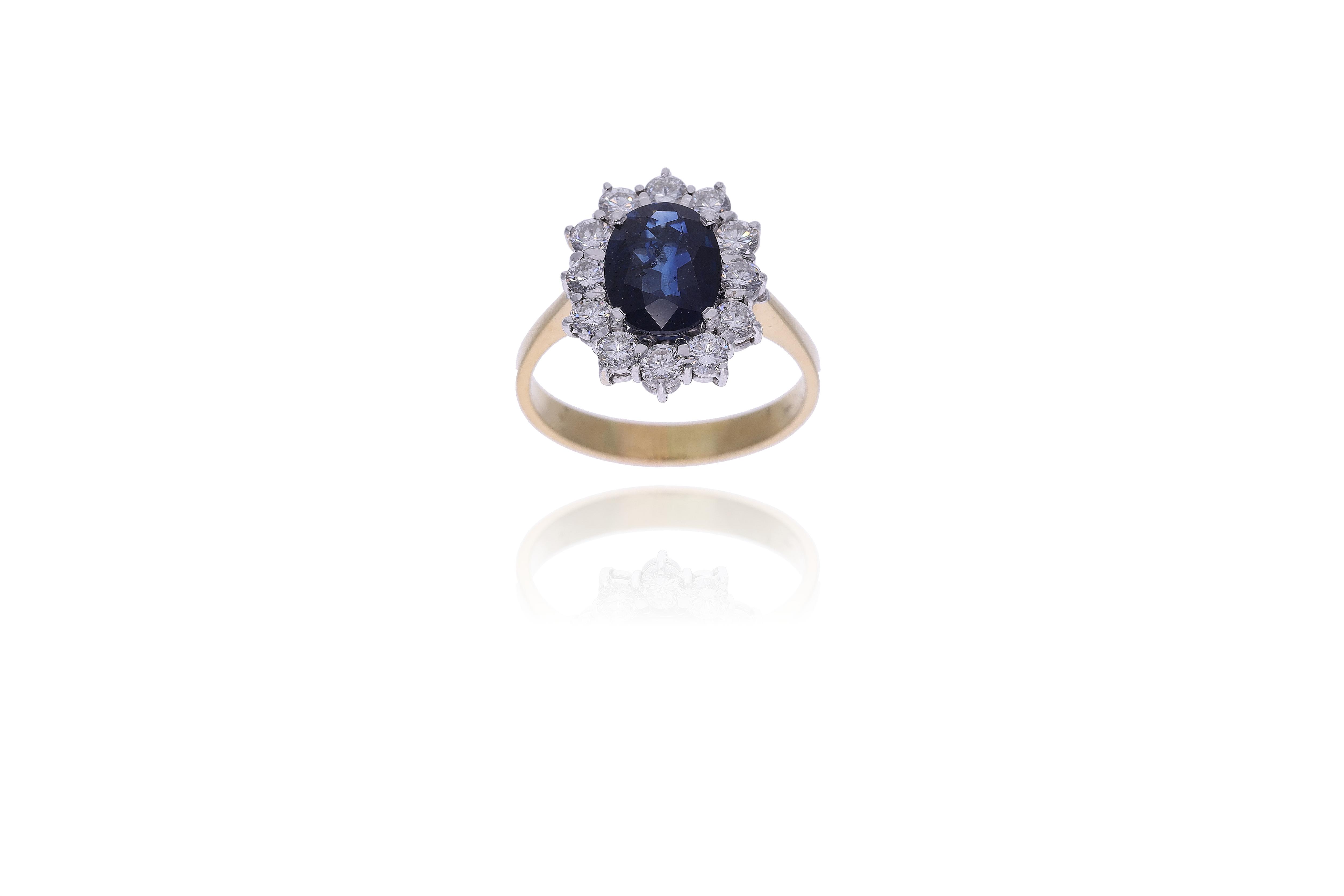 Anello con zaffiro e diamanti - Asta Preziosi