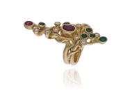 Anello con diamanti, rubini e smeraldi - Asta Preziosi Online Anello con diamanti, rubini e smeraldi - Asta Preziosi Online