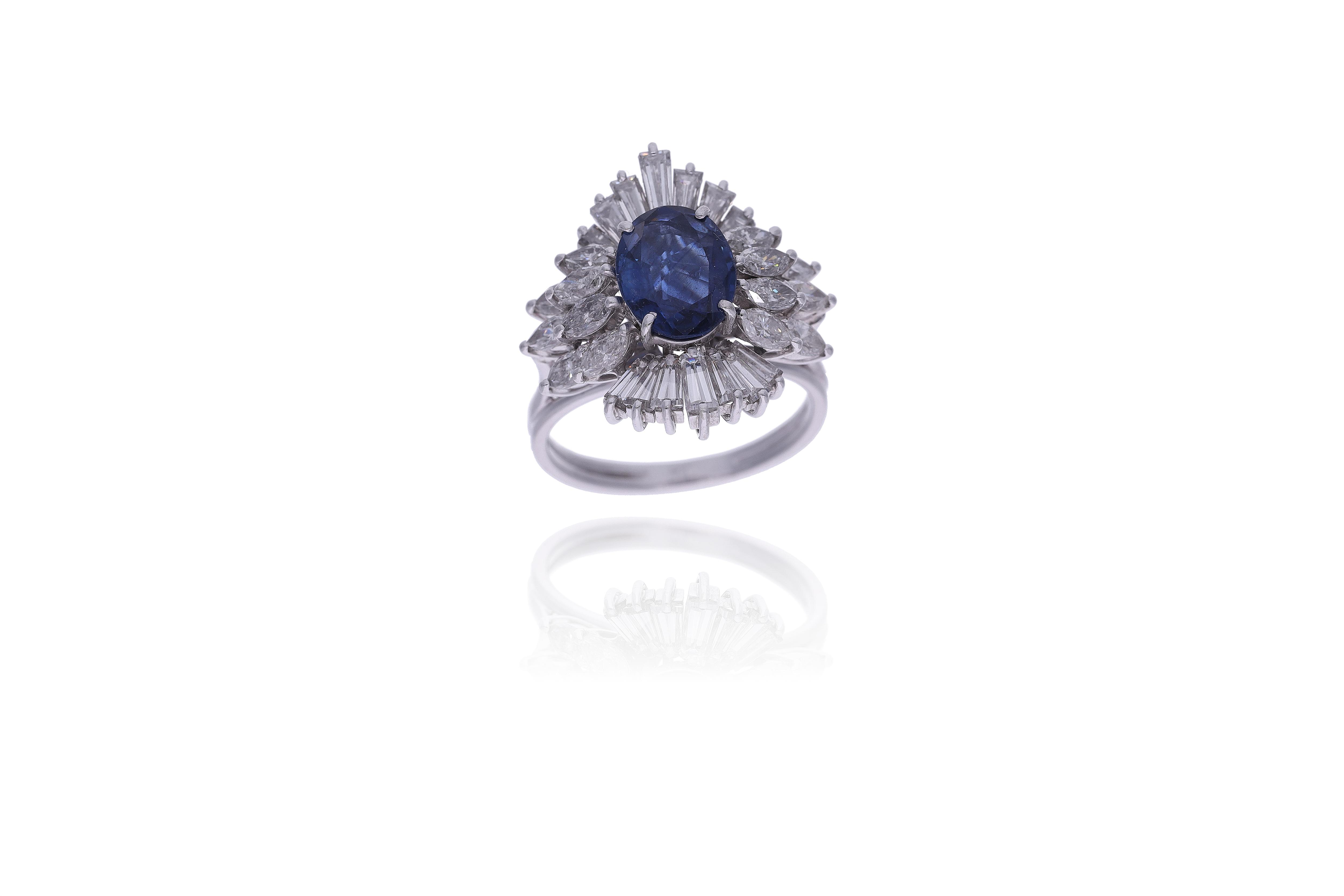 Anello con zaffiro e diamanti - Asta Preziosi Online
