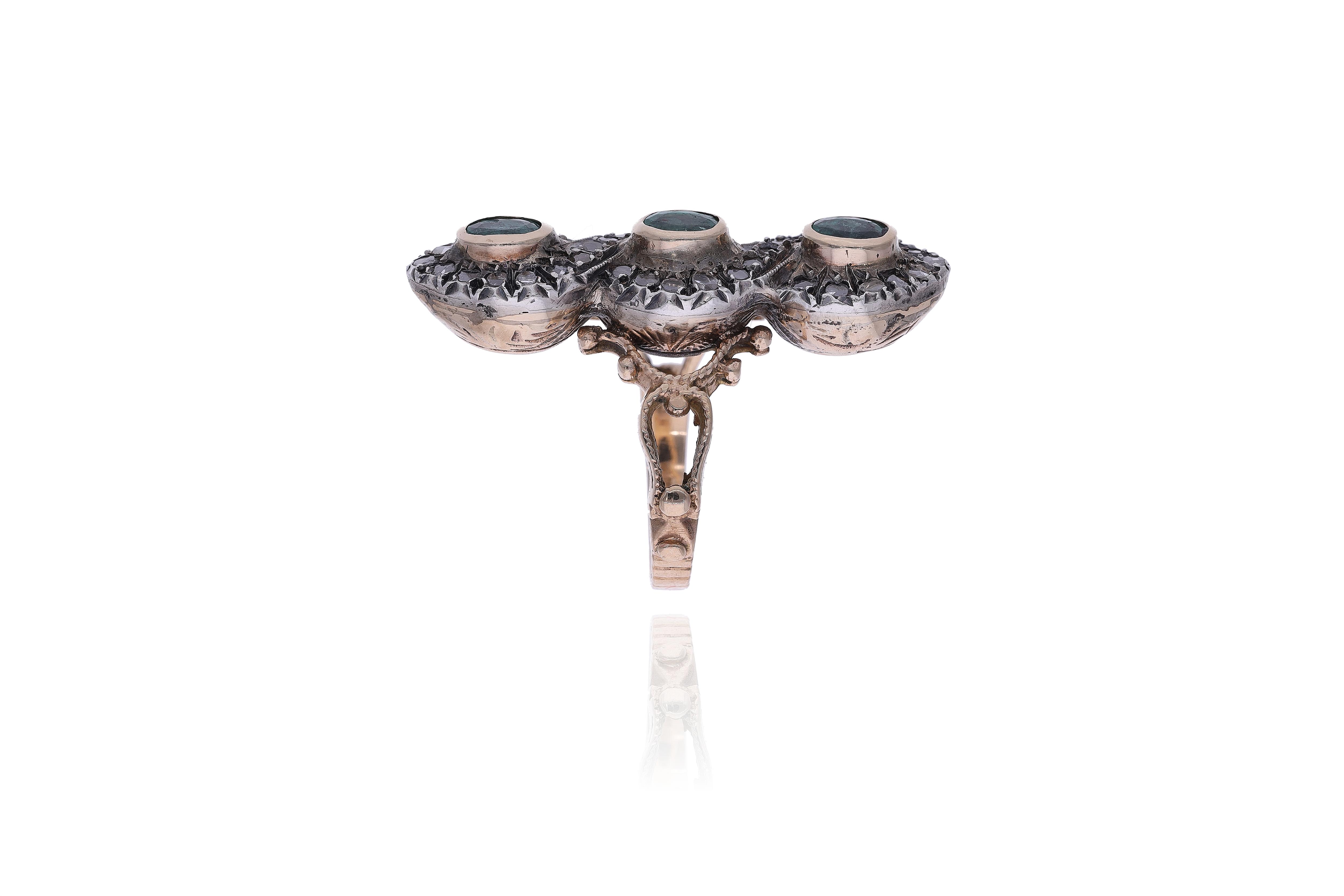 Anello con smeraldi e diamanti - Asta Preziosi Online