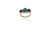 Anello con smeraldo, rubini e diamanti - Asta Preziosi Online Anello con smeraldo, rubini e diamanti - Asta Preziosi Online