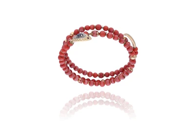 Bracciale con coralli, zaffiro e diamanti - Asta Preziosi Online Bracciale con coralli, zaffiro e diamanti - Asta Preziosi Online