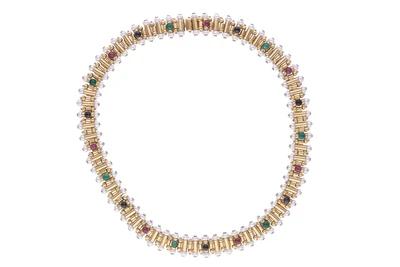Collana con perle coltivate, corindoni e pietre - Asta Preziosi Online Collana con perle coltivate, corindoni e pietre - Asta Preziosi Online