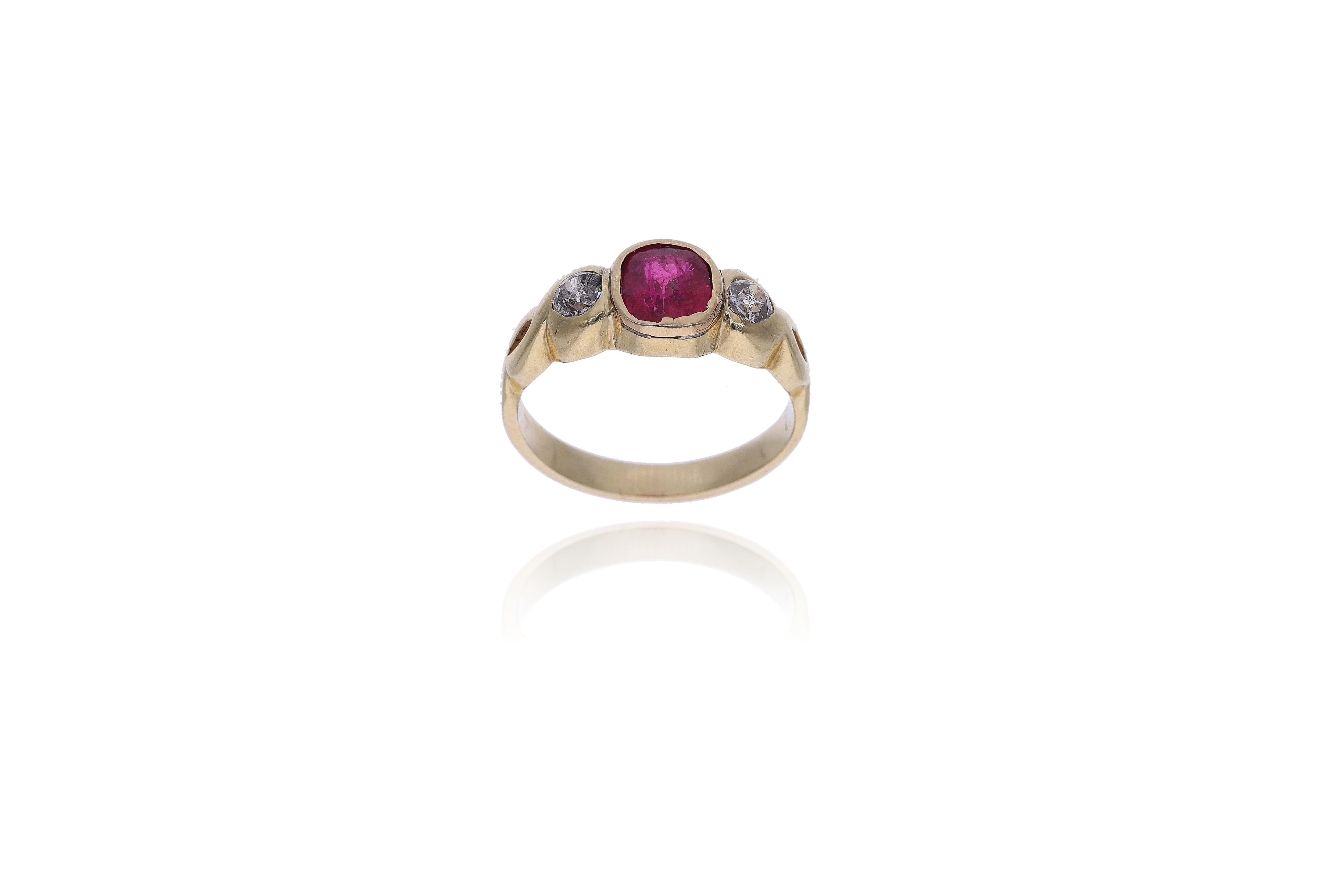 Anello con diamanti e pietra - Asta Preziosi Online