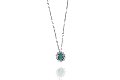 Collana con pendente con smeraldo e diamanti - Asta Preziosi Online Collana con pendente con smeraldo e diamanti - Asta Preziosi Online