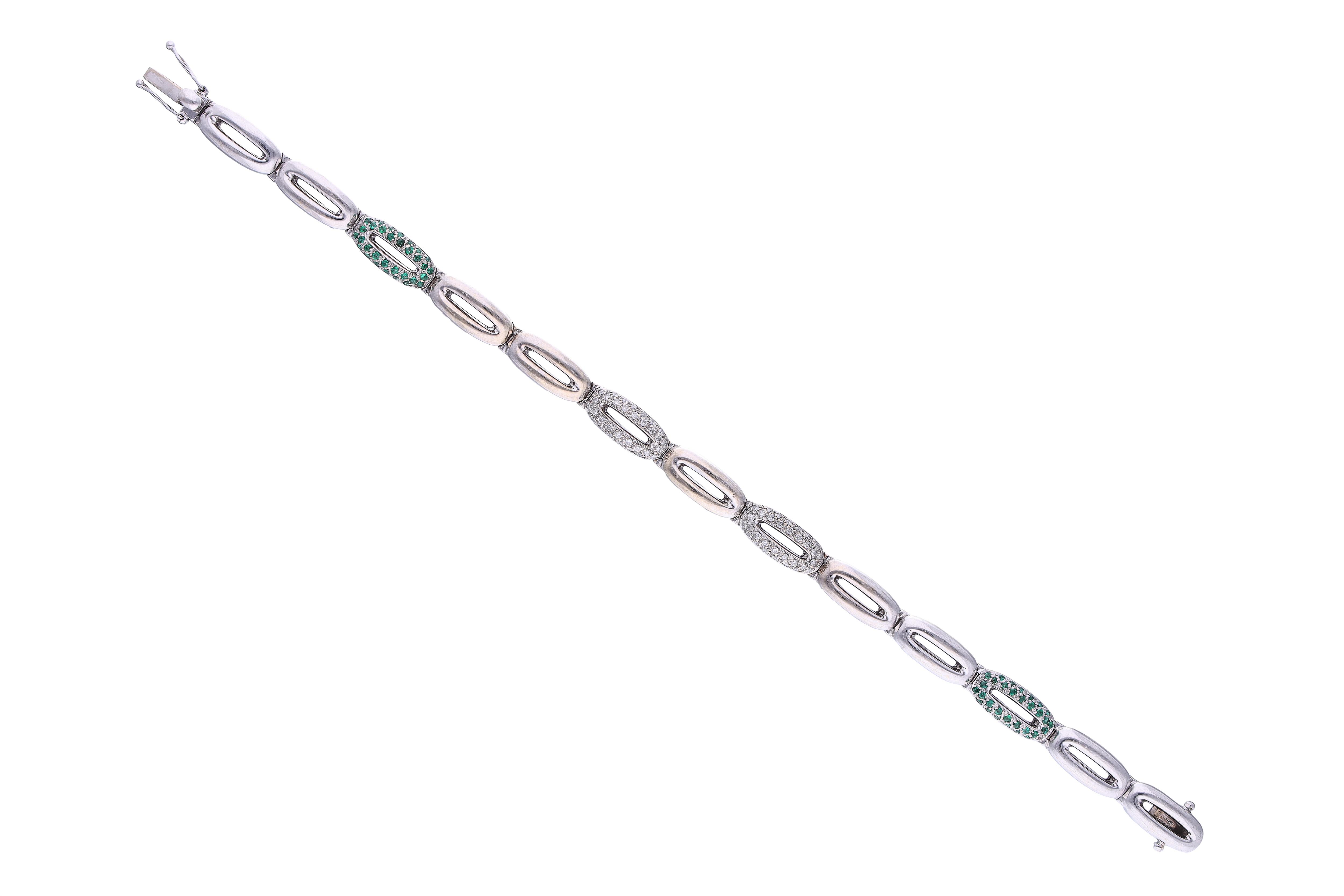 Bracciale con diamanti e smeraldi - Asta Preziosi Online