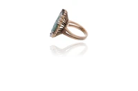 Anello con giada trattata e diamanti - Asta Preziosi Online