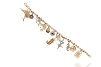 Bracciale con pendenti con pietre e diamanti - Asta Preziosi Online Bracciale con pendenti con pietre e diamanti - Asta Preziosi Online