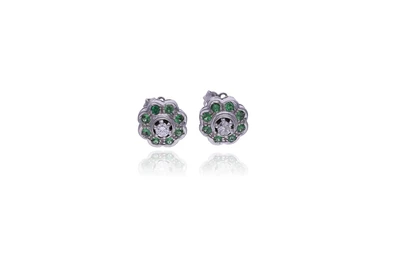 Orecchini con diamanti e tsavoriti - Asta Preziosi Online Orecchini con diamanti e tsavoriti - Asta Preziosi Online